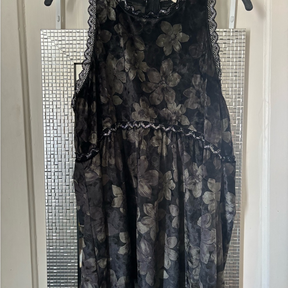Floral Lace Black Tank Top Blouse